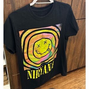 Nirvana Tee Size  Medium SS Black (no Fading) Graphic Has Great Bright Coloring